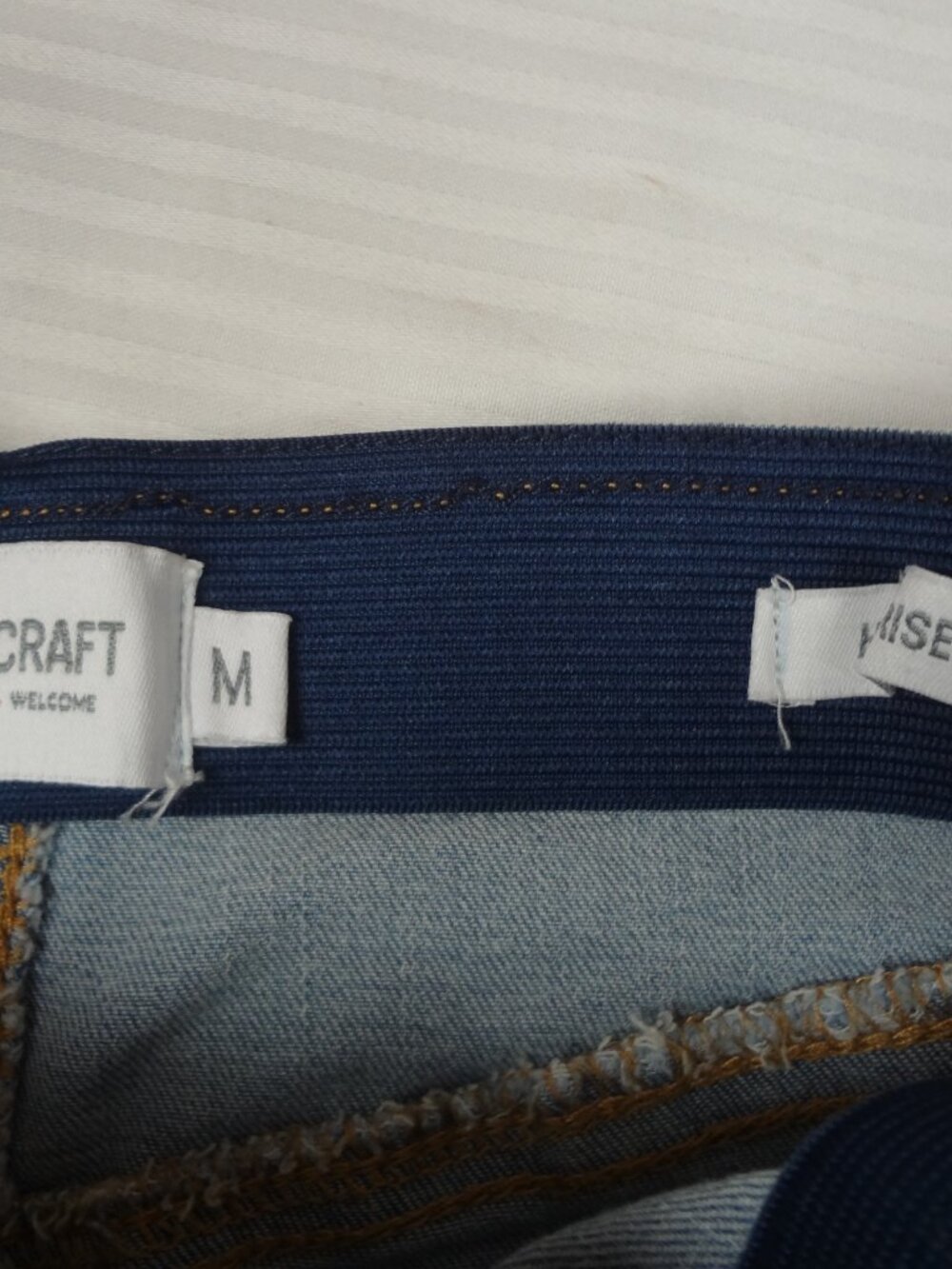 TRUE CRAFT HIGH RISE FLARE WOMEN MEDIUM BLUE JEAN BELL STRETCH L686 - Picture 3 of 4